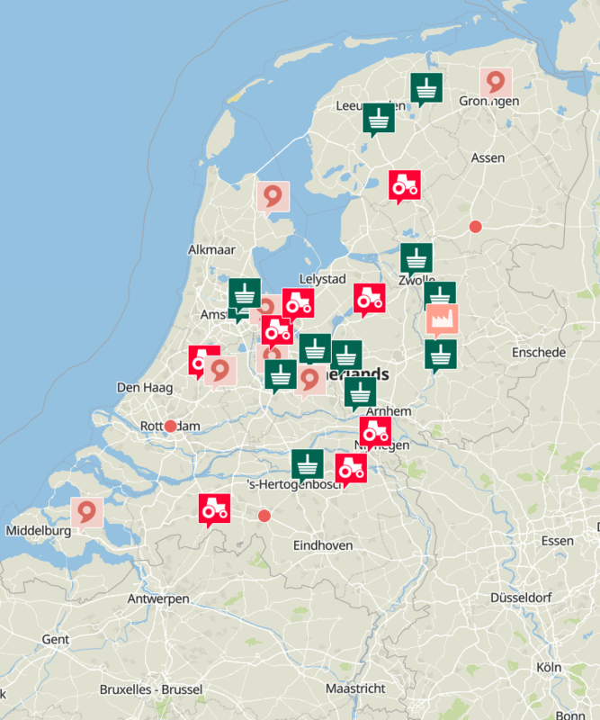 Kaart met initiatieven met autoniem verwerkte gegevens